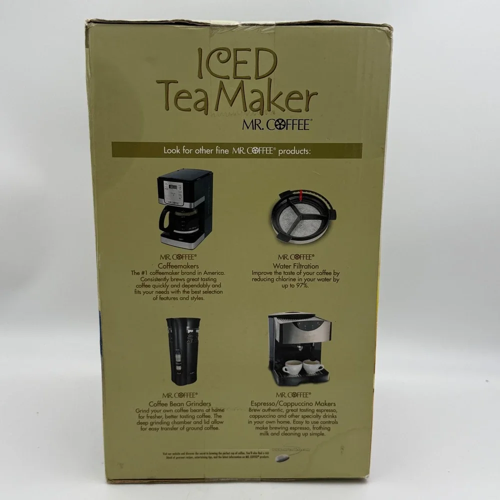 Mr. Coffee TM70 Iced Tea Maker 3 Quart Blue White Adjustable Steeping Control
